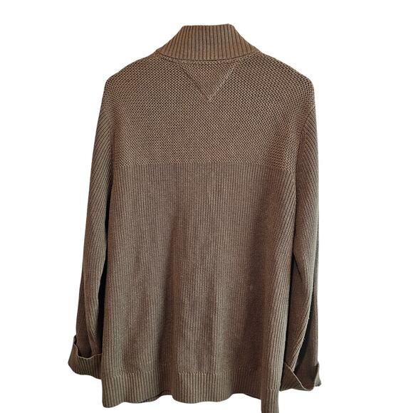 Vintage Tommy Hilfiger Cardigan Mens Large Brown Y2K Ribbed Knit Preppy Academia - Picture 2 of 10
